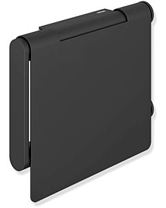 Hewi System 900 porte- WC 900.21.00560DC acier inoxydable peint par poudrage noir mat profond, avec couvercle
