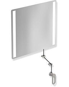 Hewi 801 miroir lumineux inclinable LED 801.01B40095 600x540x6mm, mat, gris roche