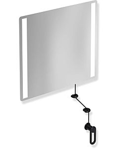Hewi 801 miroir lumineux inclinable LED 801.01B40090 600x540x6mm, mat, noir profond