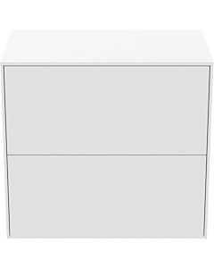 Ideal Standard Conca Waschtisch-Unterschrank T4327Y1 ohne Ausschnitt, 2 Auszüge, 60x37x55 cm, Weiß matt lackiert