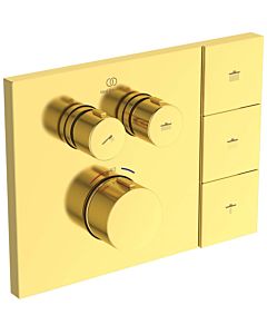 Ideal Standard CeraTherm Navigo Solos Fertigmontageset A7894A2 eckig, für Unterputz-Brausethermostat, brushed gold