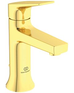 Ideal Standard La Dolce Vita Waschtischarmatur BD655A2 mit Metall-Ablaufgarnitur, Ausladung 100mm, brushed gold