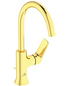 Ideal Standard La Dolce Vita Waschtischarmatur BD657A2 hoher Auslauf, mit Metall-Ablaufgarnitur, brushed gold