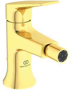 Ideal Standard La Dolce Vita Bidetarmatur BD664A2 mit Metall-Ablaufgarnitur, Ausladung 105mm, brushed gold