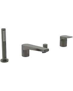 Ideal Standard La Dolce Vita Wannen-4-Loch-Armatur BD671A5 für Wannenrand, mit Auslauf, mit Handbrause-Set, magnetic grey