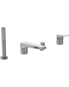 Ideal Standard La Dolce Vita Wannen-4-Loch-Armatur BD671GN für Wannenrand, mit Auslauf, mit Handbrause-Set, silver storm