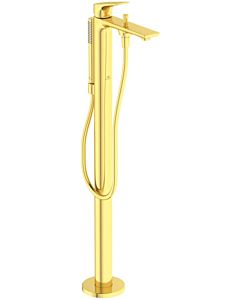 Ideal Standard La Dolce Vita Wannenarmatur BD673A2 freistehend, Unterputz Bausatz 2, mit Handbrause-Set, brushed gold