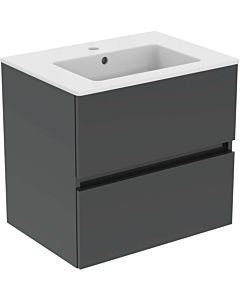 Ideal Standard Eurovit Plus ensemble meuble vasque R0572TI avec meuble bas, gris brillant, 60 cm