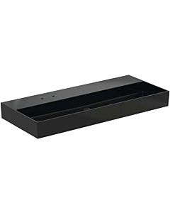 Ideal Standard Solos lavabo T5367V2 121,5x51,5x12,5cm, trou pour robinetterie 2000 , sans trop-plein, sol, noir brillant