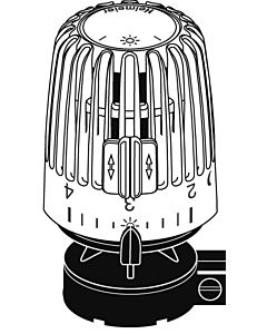 Heimeier tête thermostatique 9800 à 24,500 avec connexion directe, par Danfoss RAV, blanc