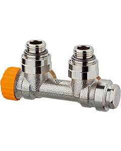 Heimeier Multilux Eclipse thermostatic valve 3866-02.000 Rp 2000 / 2, corner, gunmetal nickel-plated, for two-pipe system