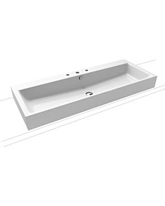 Kaldewei Puro washbasin 907006033001 120x46x12cm, with overflow, 3 tap holes, white pearl effect