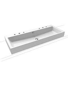 Kaldewei Puro washbasin 907006053001 120x46x12cm, with overflow, 2x3 tap holes, white pearl effect