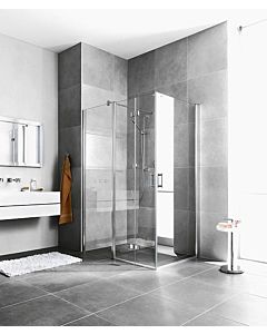Kermi Diga Kermi Diga entry swing door DI1EL10018VPK 100x185cm, silver high gloss, TSG clear clean, left, on shower tray