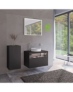 Keuco Stageline middle cabinet 32811970002 40 x 78.2 x 36 cm, vulcanite decor, frosted vulcanite glass, 2000 door, hinged on the right