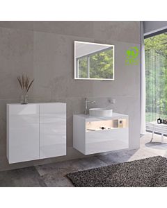 Keuco Stageline middle cabinet 32812300000 80 x 78.2 x 36 cm, white decor, white clear glass, 2 doors