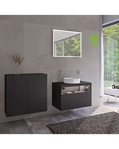 Keuco Stageline middle cabinet 32812970000 80 x 78.2 x 36 cm, vulcanite decor, vulcanite glass satin finish, 2 doors