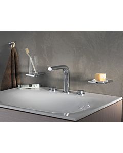 Keuco Edition 400 3-hole basin mixer 51515030000 projection 153mm, with pop-up waste, brushed bronze