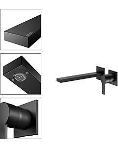 Keuco Edition 11 mitigeur lavabo 51116370202 noir mat, saillie 265 mm, installation encastrée