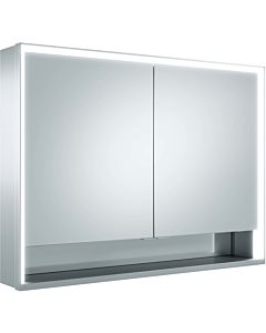 Keuco Royal Lumos armoire à glace 14304171304 1000x735x165mm, anodisé argent, chauffage miroir, 2 portes courtes, porche mural
