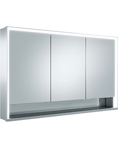 Keuco Royal Lumos armoire à glace 14305171304 1200x735x165mm, anodisé argent, chauffage miroir, 3 portes courtes, porche mural