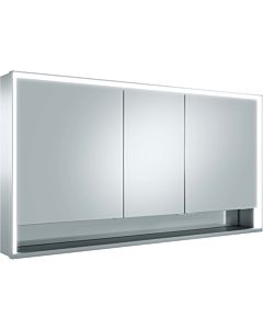 Keuco Royal Lumos armoire à glace 14306171304 1400x735x165mm, anodisé argent, chauffage miroir, 3 portes courtes, porche mural