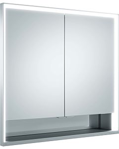 Keuco Royal Lumos armoire à glace 14312171304 installation murale, anodisé argent, chauffage miroir, 2 portes courtes, 800 x 735 x 165 mm