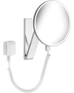Keuco iLook_move miroir cosmétique 17612039001 beleuchtet , Ø 212 mm, câble spiralé, bronze brossé, transformateur à fiche