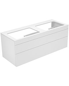 Keuco Edition 400 vanity unit 31574210000 140 x 54.6 x 53.5 cm, 2 pull-outs, without tap hole, for 2 Waschtische , white high gloss / white high gloss