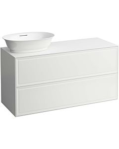 LAUFEN Le nouveau meuble à tiroirs / buffet H4060830856311 117,5x60x45,5cm, 2 tiroirs, découpe pour lavabo à gauche, blanc brillant