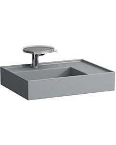 LAUFEN Kartell washbasin H8103347581111 60x46cm, shelf on the right, without overflow, 2000 tap hole, graphite matt