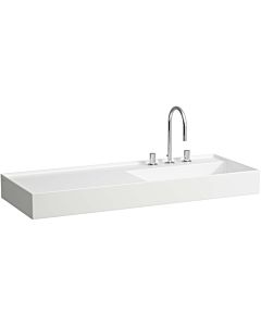 LAUFEN Kartell washbasin H8133330001581 120x46cm, shelf on the left, without overflow, 3 tap holes, white
