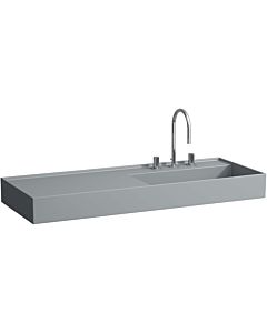 LAUFEN Kartell washbasin H8133337581581 120x46cm, shelf on the left, without overflow, 3 tap holes, matt graphite