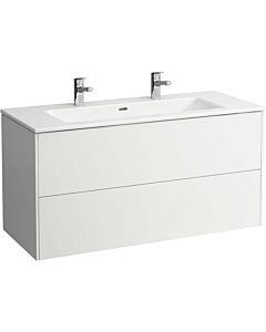 Laufen Pro S Base Waschtisch-Set H8649632611071, 2 Schubladen weiß glänzend, 120x50cm, 2 Hahnlöcher