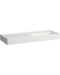 LAUFEN Kartell washbasin H8133337571121 120x46cm, shelf on the left, without overflow, without tap hole, matt white
