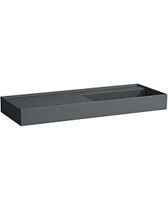 LAUFEN Kartell washbasin H8133337581121 120x46cm, shelf on the left, without overflow, without tap hole, matt graphite