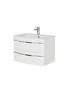 Pelipal Série 7045 ensemble lavabo SET-167-008 Weiß Hochglanz / blanc brillant, poignées chromées, 71 cm