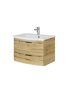 Pelipal Series 7045 washbasin set SET-167-013 Halifax oak synchronous pore, handle chrome, 71 cm