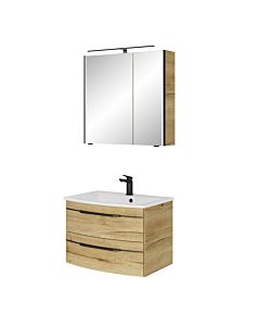 Pelipal Series 7045 Bathroom furniture -Set SET-167-017 Halifax Oak Synchronpore, handles black, 71 cm