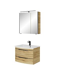 Pelipal Series 7045 Bathroom furniture SET-167-025 Halifax Oak Synchronpore, black handles, 71 cm