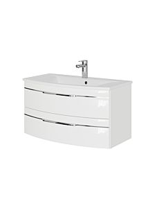 Pelipal Série 7045 ensemble lavabo SET-167-040 Weiß Hochglanz / blanc brillant, poignées chromé , 91 cm