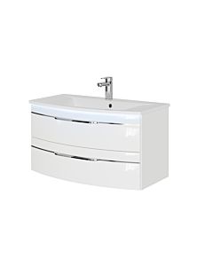 Pelipal Series 7045 washbasin set SET-167-048 Weiß Hochglanz / white gloss, chrome handles, 91 cm