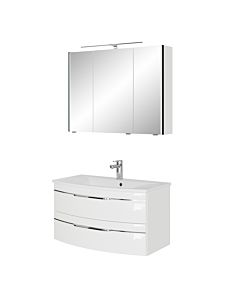 Pelipal Series 7045 Bathroom furniture -Set SET-167-056 Weiß Hochglanz / White gloss, chrome handles, 91 cm