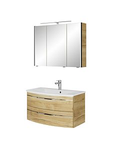 Pelipal Series 7045 Bathroom furniture -Set SET-167-061 Halifax Oak Synchronpore, handles chrome, 91 cm