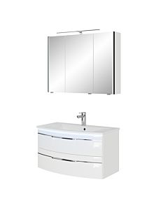 Pelipal Series 7045 Bathroom furniture -Set SET-167-064 Weiß Hochglanz / White gloss, chrome handles, 91 cm