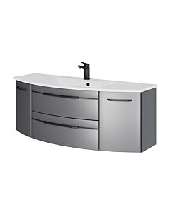 Pelipal Series 7045 washbasin set SET-167-067 steel grey metallic / steel grey, black handles, 130 cm