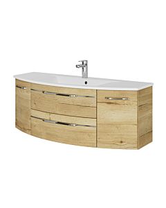 Pelipal Series 7045 washbasin set SET-167-069 Halifax oak synchronous pore, chrome handles, 130 cm