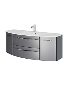 Pelipal Series 7045 washbasin set SET-167-071 steel grey metallic / steel grey, chrome handles, 130 cm