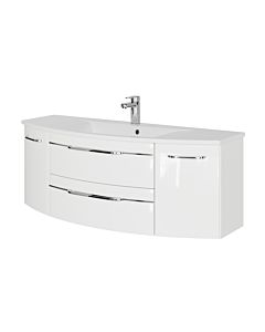 Pelipal Series 7045 washbasin set SET-167-072 Weiß Hochglanz / white gloss, chrome handles, 130 cm