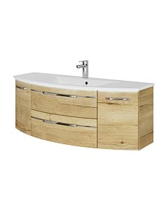 Pelipal Series 7045 washbasin set SET-167-077 Halifax oak synchronous pore, chrome handles, 130 cm